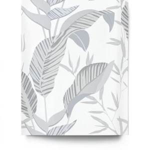 German Wall Covering Leaf-Patterned Design 10×0.53 m, Grey Color