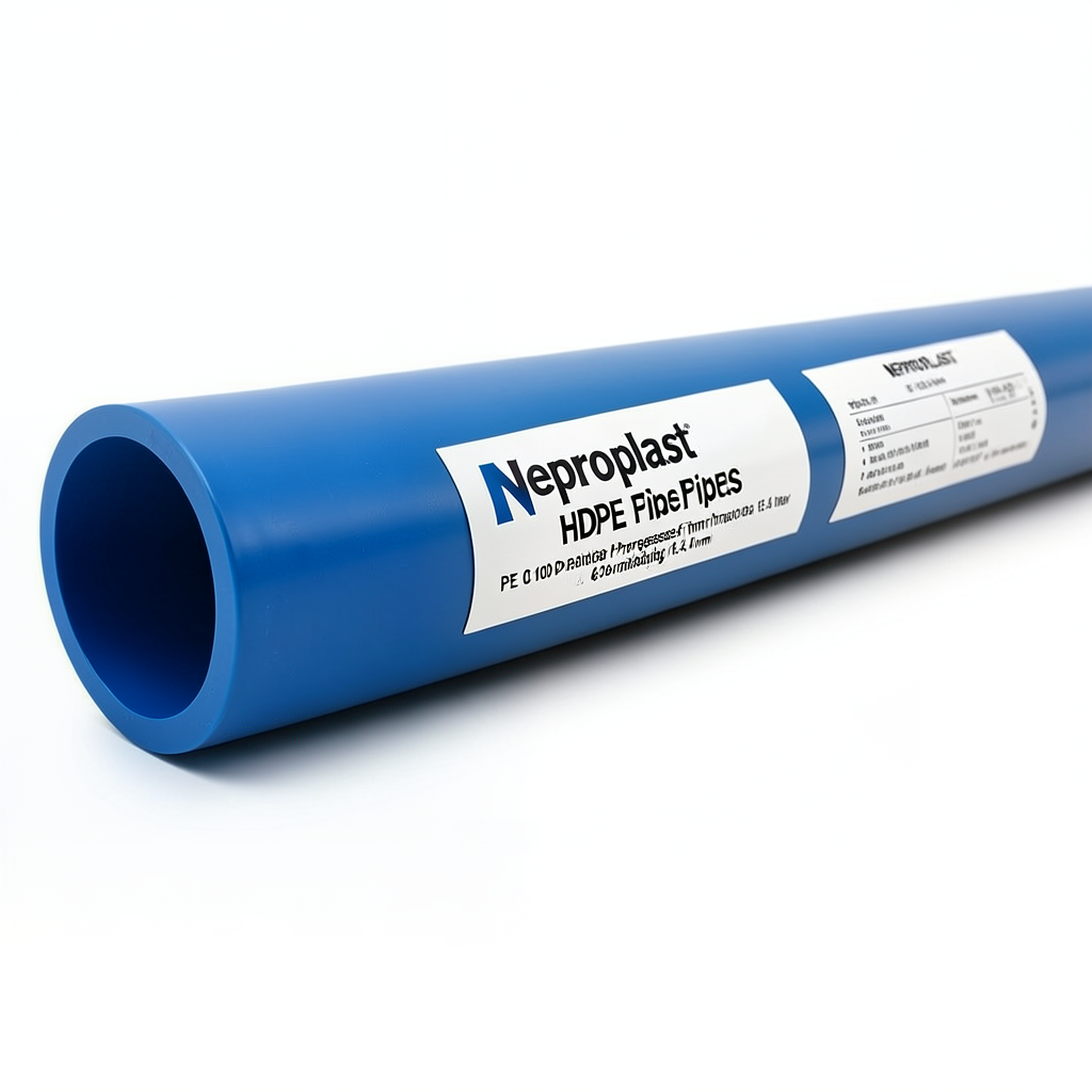 مواسير HDPE نيبروبلاست PE 100 ضغط 6 بار قطر خارجي 450 مم سمك 16.4 مم لون أزرق | نيبروبلاست