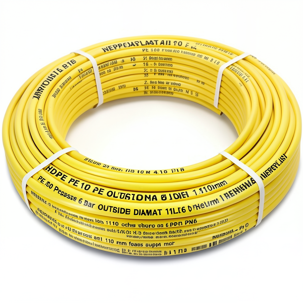 HDPE Pipes PE 100 Pressure 6 Bar Outside Diameter 110 mm Thickness 4.0 mm Yellow | NEPROPLAST