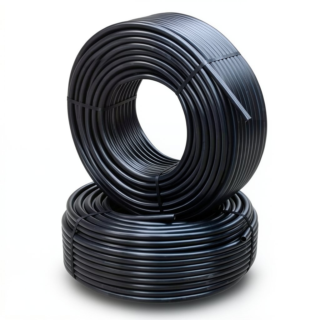 أنابيب HDPE ضغط 12.2 كجم قوة / سم² مقاس 2 إنش سمك 6.6 مم لون أسود