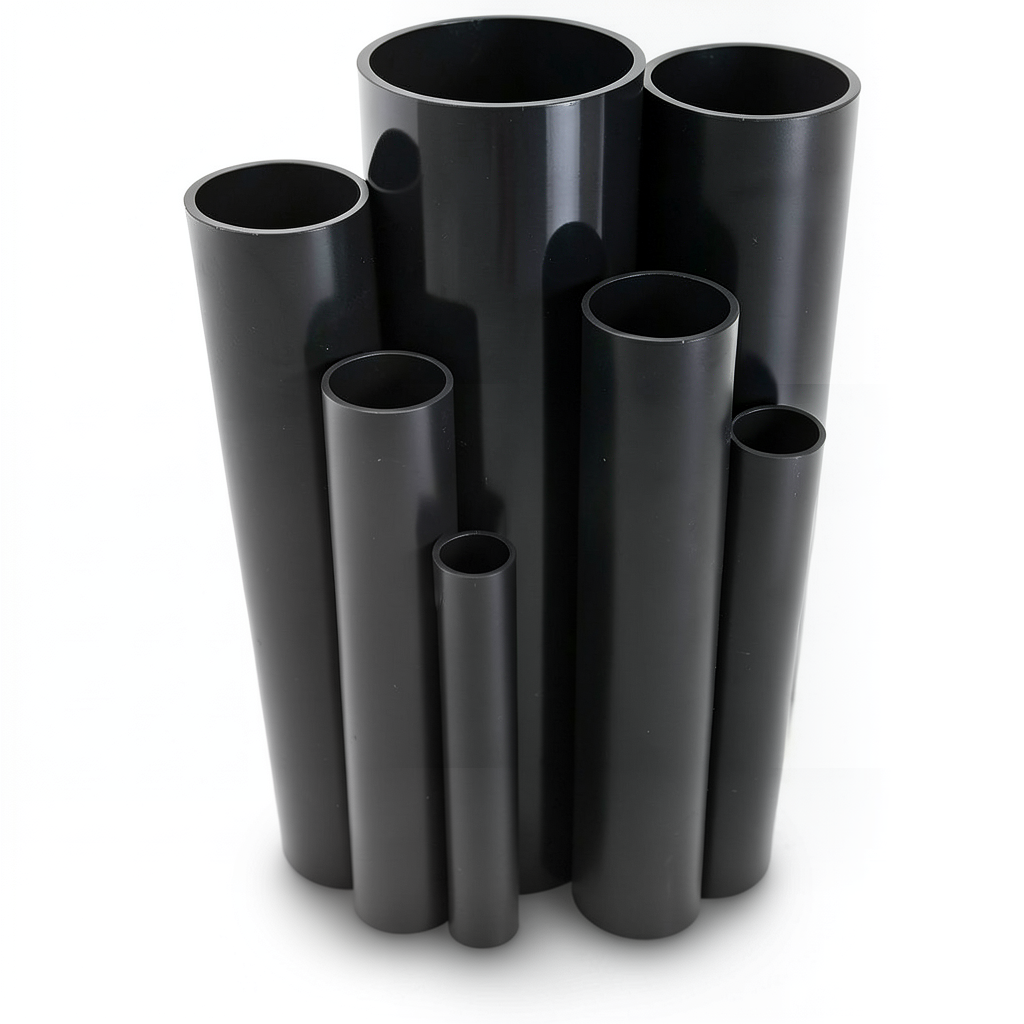مواسير UPVC ضغط 16 بار قطر خارجي 25 مم سمك 1.9 مم لون أسود