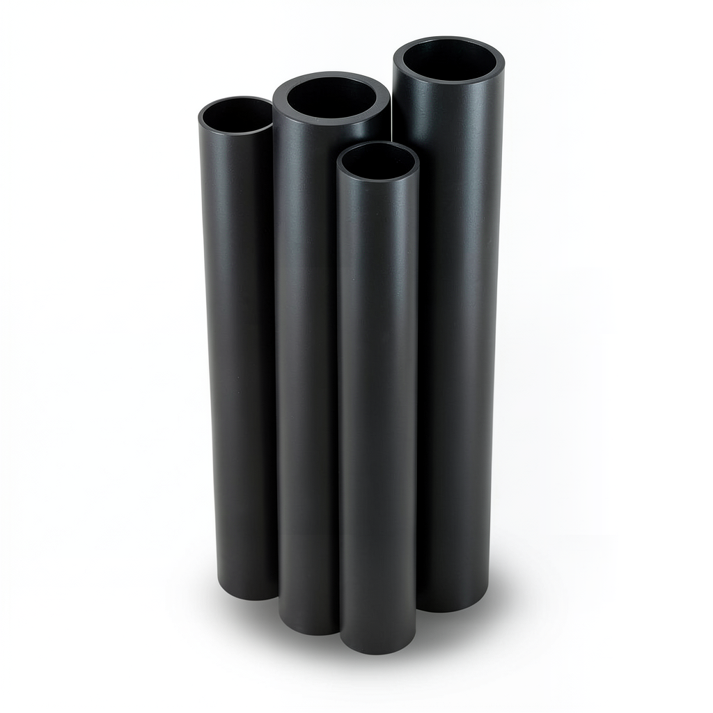 مواسير HDPE قطر خارجي 200 مم سمك 6.2 مم لون أسود