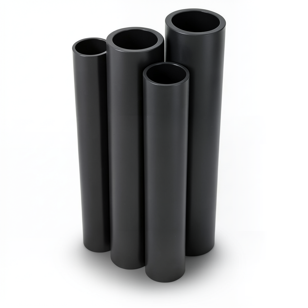 مواسير HDPE قطر خارجي 250 مم سمك 7.7 مم لون أسود