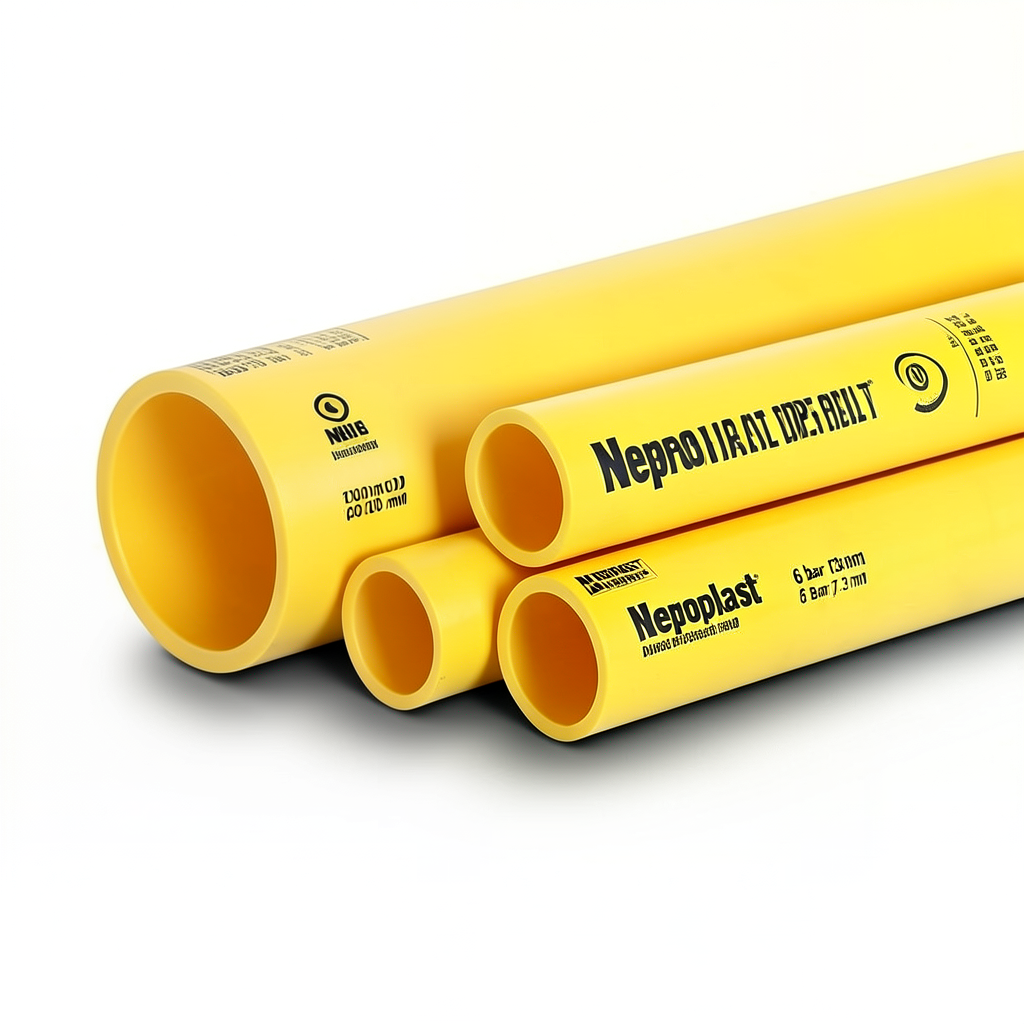 Neproplast HDPE Pipes PE 100 Pressure 6 Bar Outside Diameter 200 mm Thickness 7.3 mm Yellow | NEPROPLAST