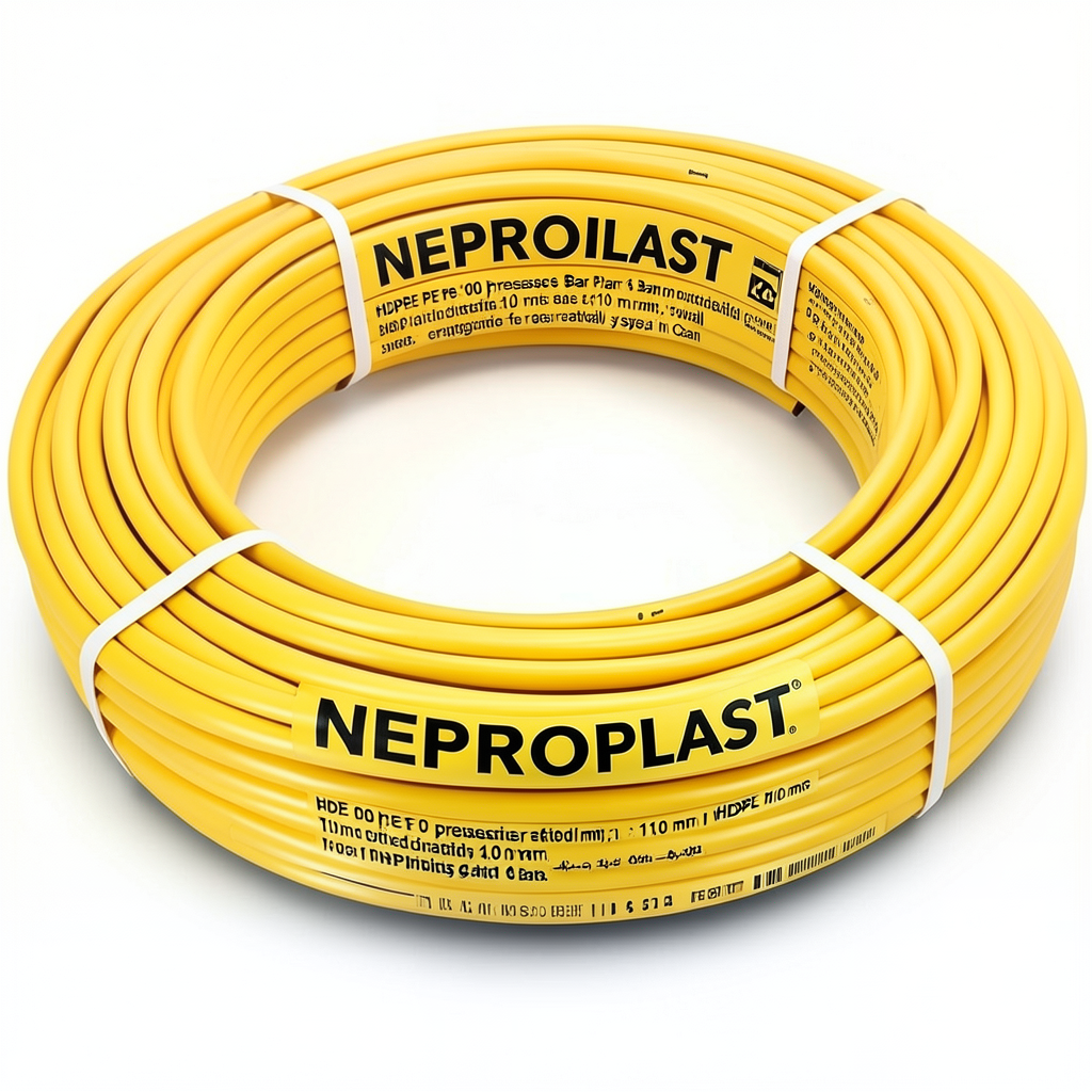 HDPE Pipes PE 100 Pressure 6 Bar Outside Diameter 110 mm Thickness 4.0 mm Yellow | NEPROPLAST
