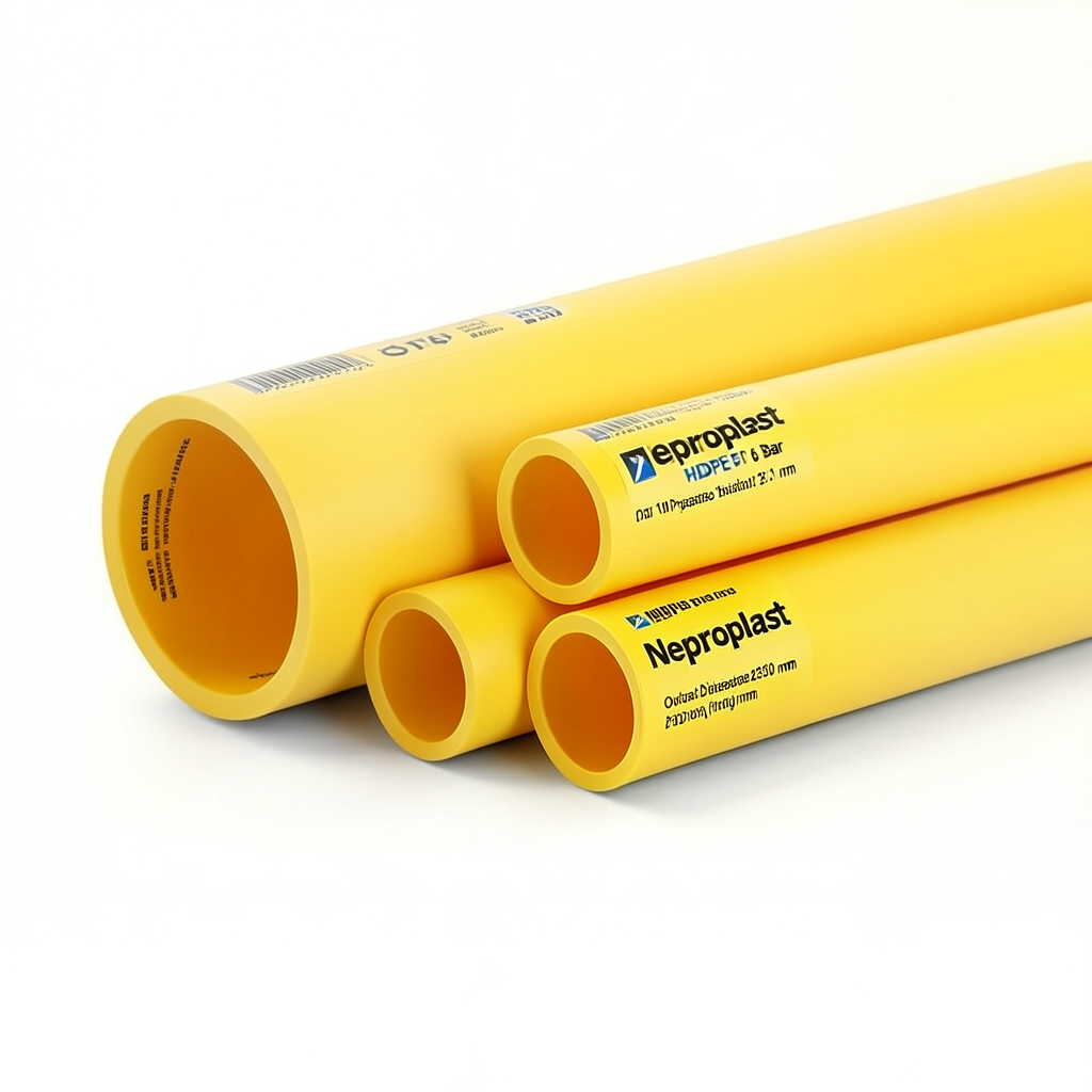 Neproplast HDPE Pipes PE 100 Pressure 6 Bar Outside Diameter 250 mm Thickness 9.1 mm Yellow | NEPROPLAST