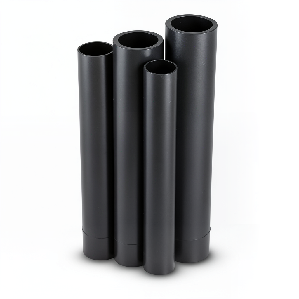 مواسير HDPE قطر خارجي 200 مم سمك 6.2 مم لون أسود