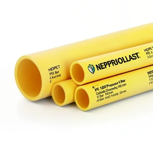 مواسير HDPE PE 100 ضغط 6 بار قطر خارجي 160 مم سمك 5.8 مم لون أصفر | نيبروبلاست
