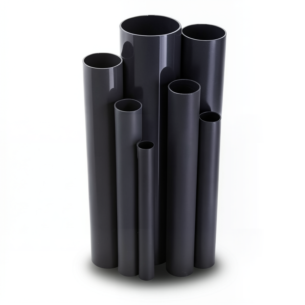 مواسير UPVC ضغط 6 بار قطر خارجي 88.7 مم سمك 2.9 مم لون اسود