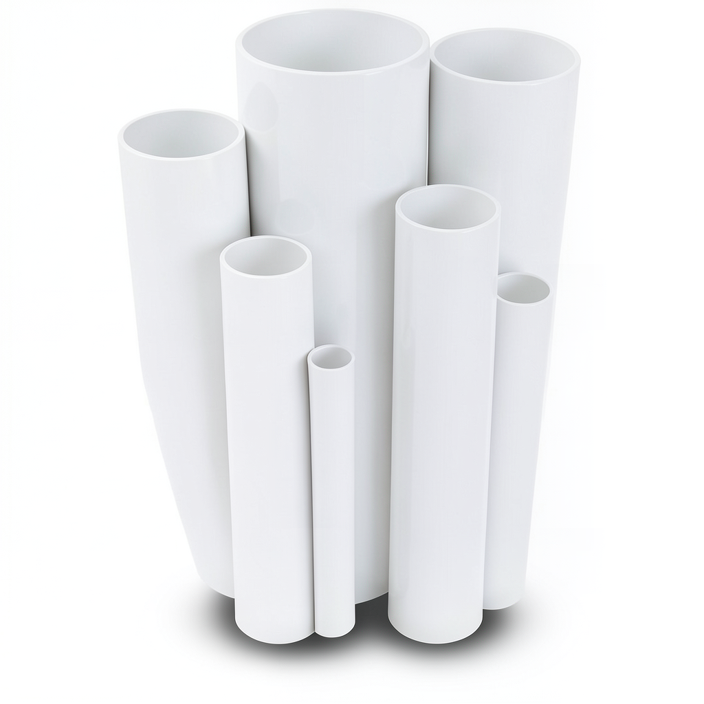 مواسير UPVC ضغط 15 بار قطر خارجي 75 مم سمك 4.8 مم لون أبيض
