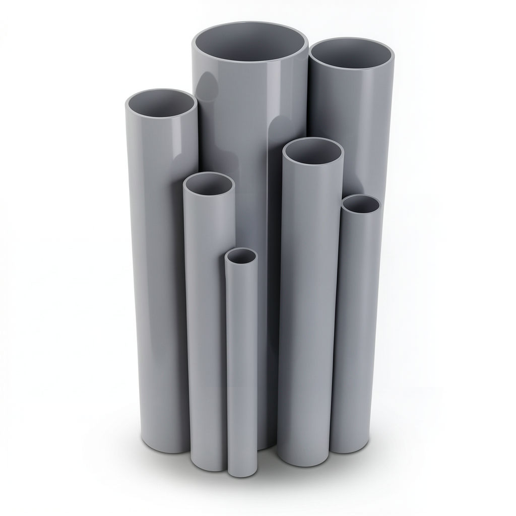 مواسير UPVC قطر خارجي 200 مم سمك 5.9 مم لون رمادي