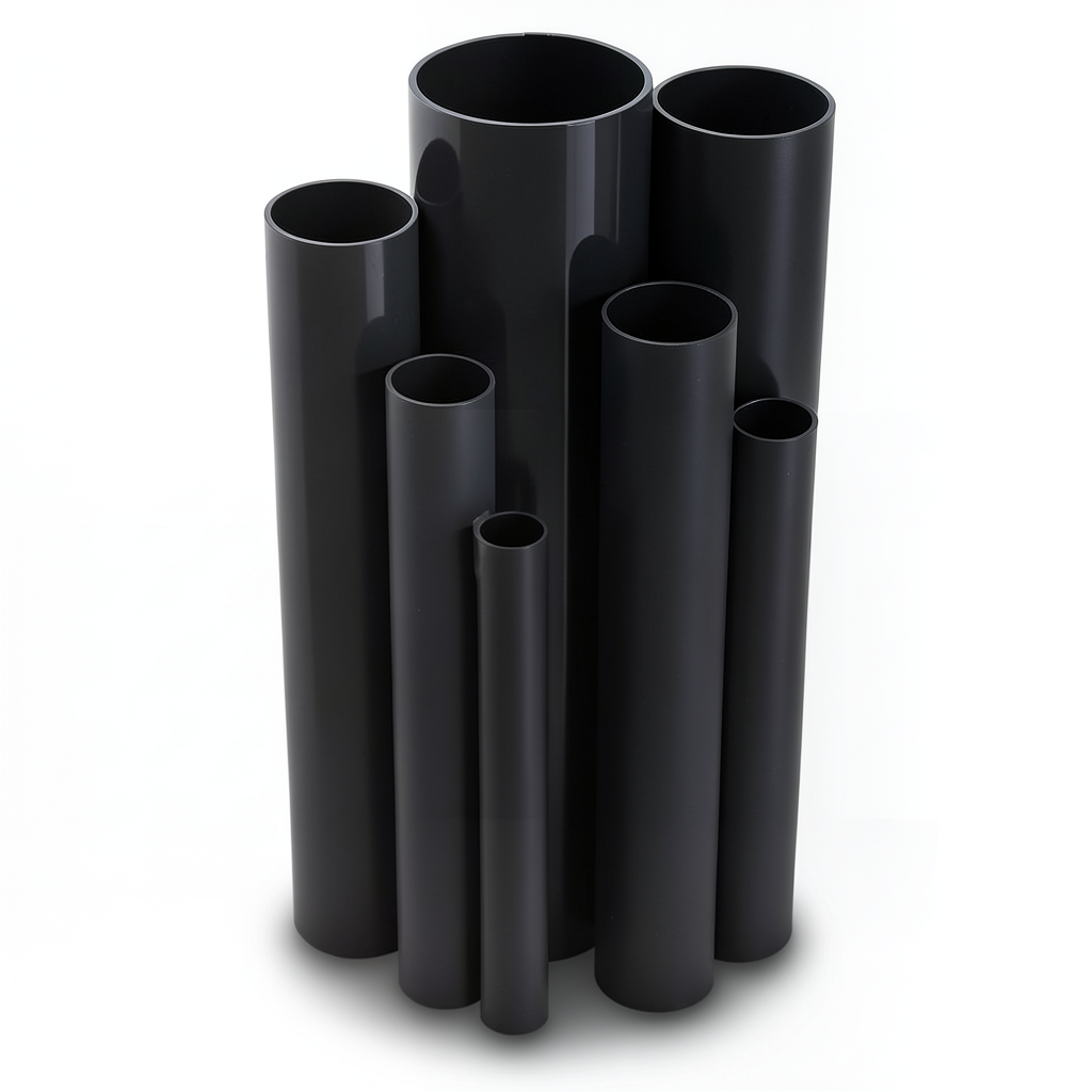 مواسير UPVC ضغط 9 بار مقاس 3 إنش قطر خارجي 88.7 مم سمك 3.5 مم لون أسود