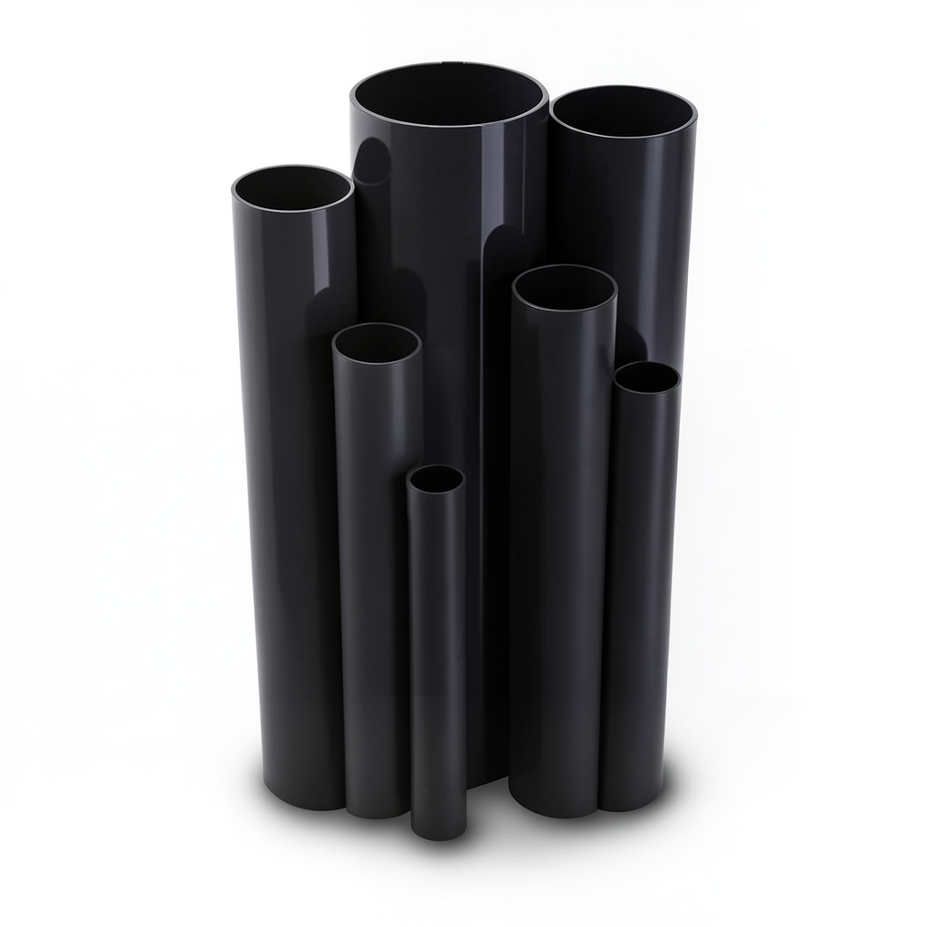 مواسير UPVC ضغط اسمي 15 بار قطر خارجي 75 مم سمك 4.8 مم لون اسود