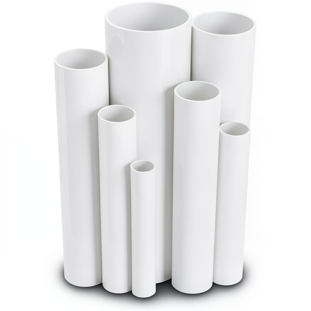 مواسير UPVC ضغط 15 بار قطر خارجي 75.3 مم سمك 5.5 مم لون أبيض