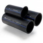 أنابيب HDPE السعودي PE 100 ضغط 6 بار قطر خارجي 225 مم سمك 8.6 مم لون اسود