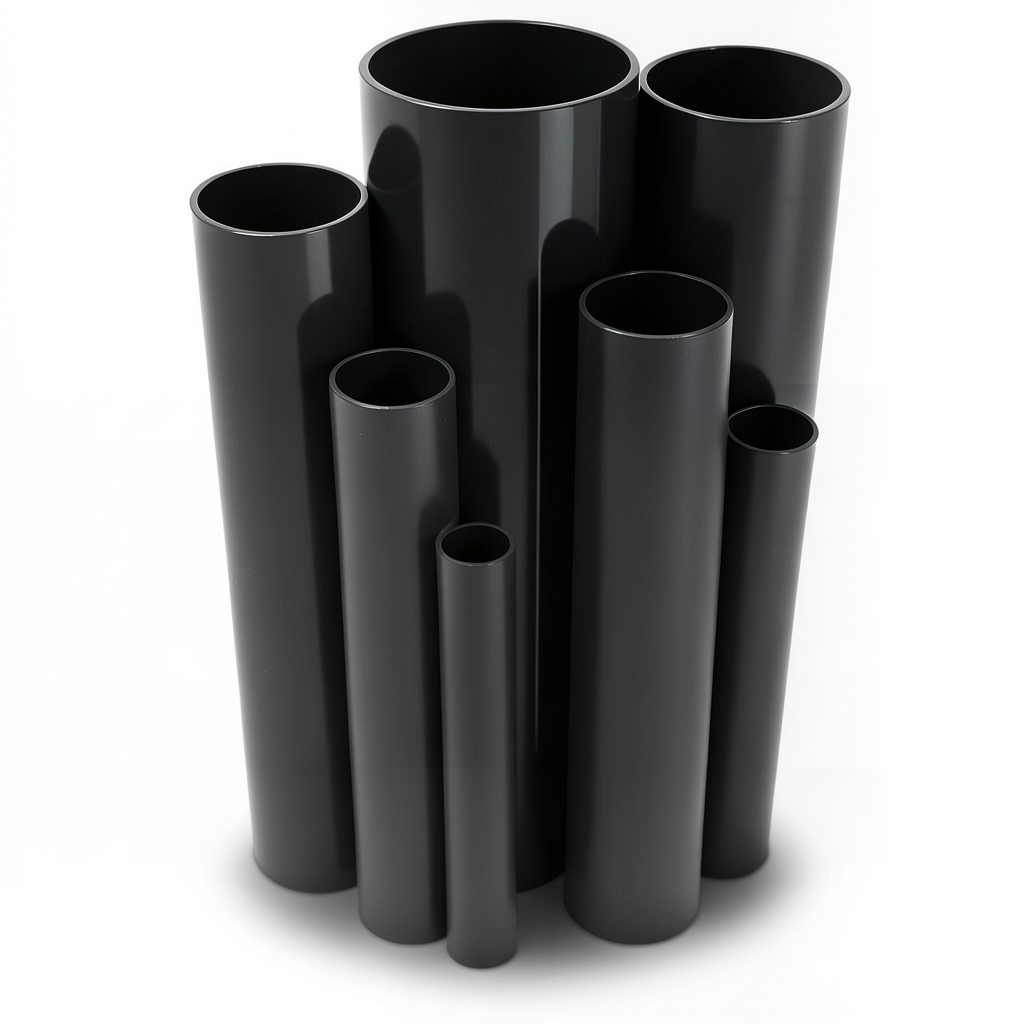 مواسير UPVC ضغط 9 بار مقاس 3 إنش قطر خارجي 88.7 مم سمك 3.5 مم لون أسود