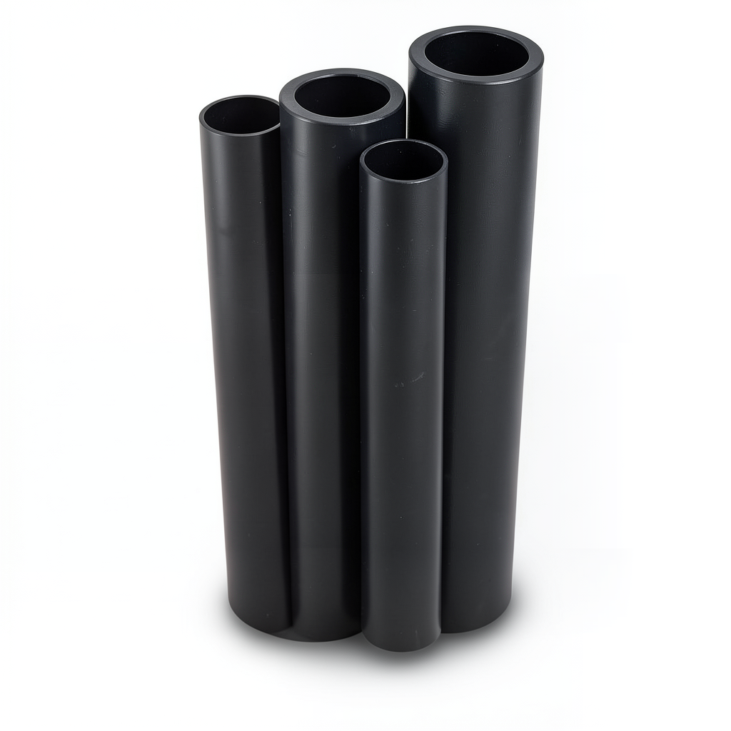 مواسير HDPE قطر خارجي 200 مم سمك 7.7 مم لون أسود