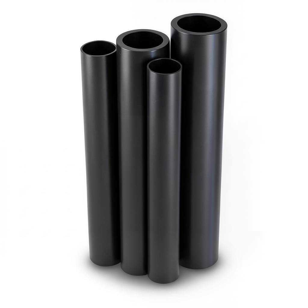 HDPE Pipes Outside Diameter 250 mm Thickness 9.6 mm Black
