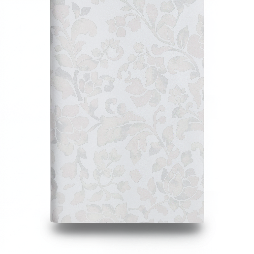 Italian Wall Decoration Floral Wallpaper 10m x 0.53m Pale Grey