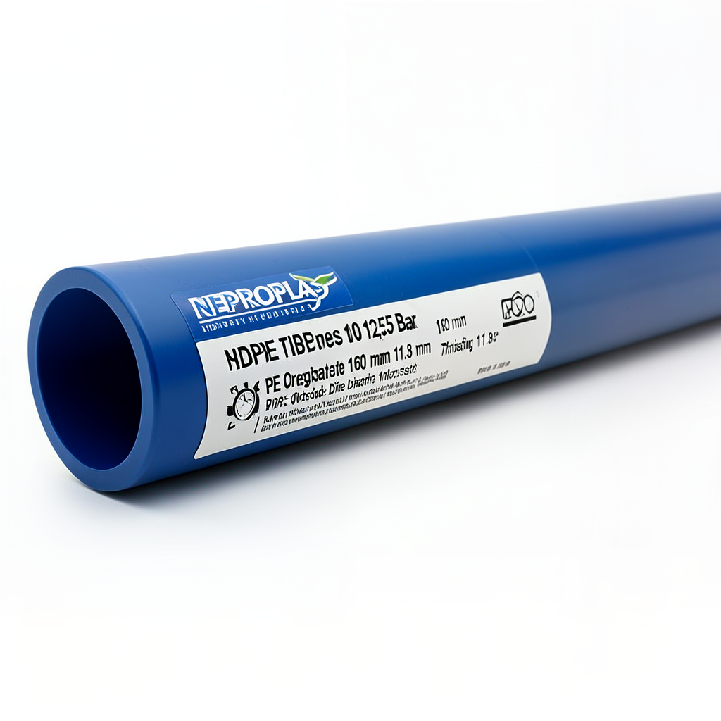 HDPE Pipes PE 100 Pressure 12.5 Bar Outside Diameter 160 mm Thickness 11.8 mm Blue | NEPROPLAST