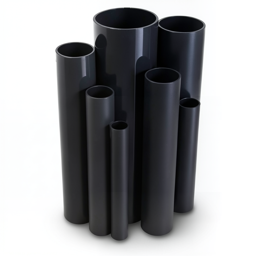 مواسير UPVC ضغط 6 بار قطر خارجي 89.1 مم سمك 3.3 مم لون اسود