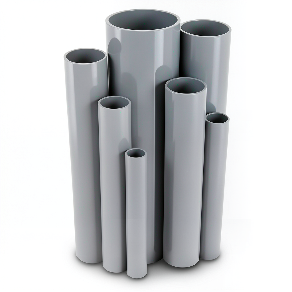 مواسير UPVC قطر خارجي 125 مم سمك 3.7 مم لون رمادي
