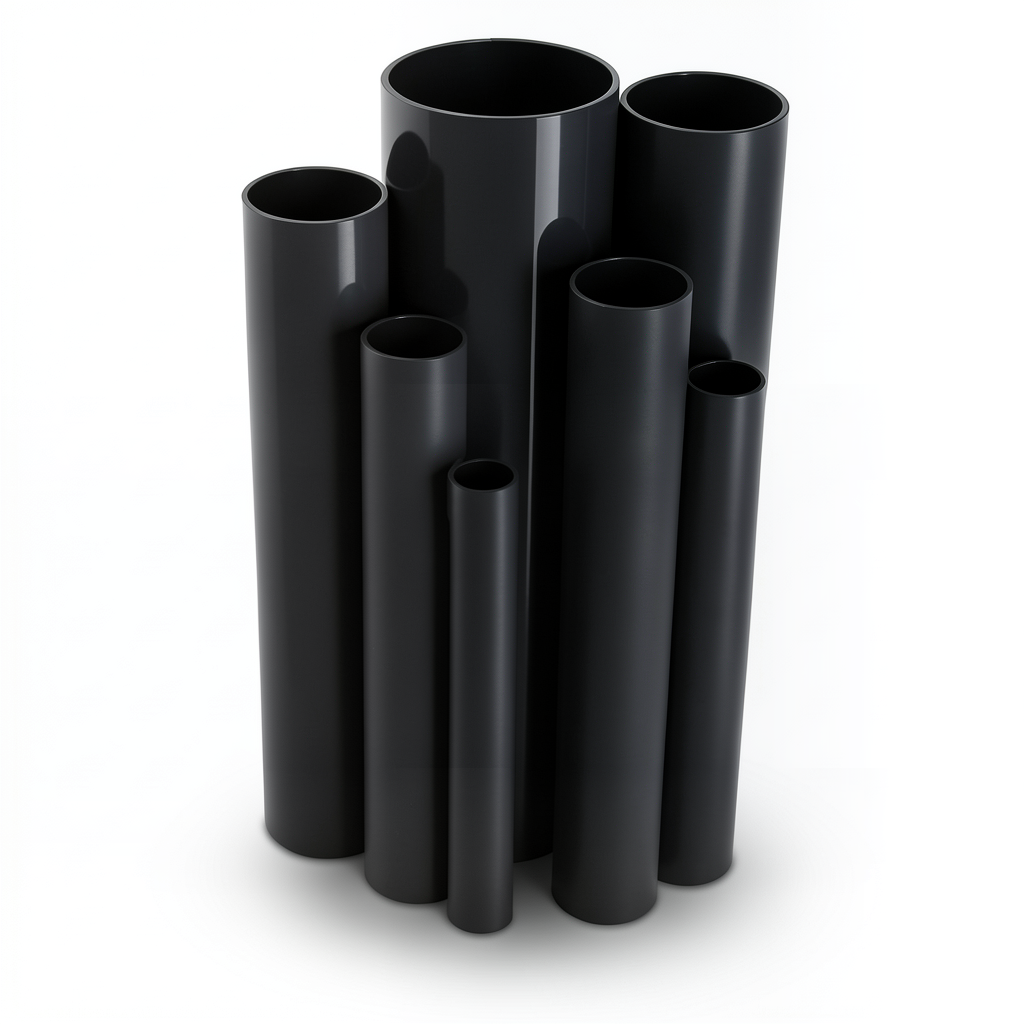مواسير UPVC ضغط اسمي 15 بار قطر خارجي 75 مم سمك 4.8 مم لون اسود