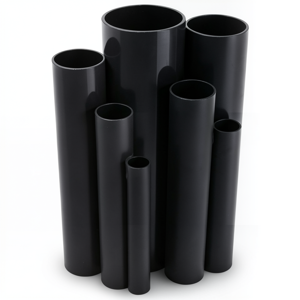 مواسير UPVC ضغط 9 بار مقاس 3 إنش قطر خارجي 88.7 مم سمك 3.5 مم لون أسود