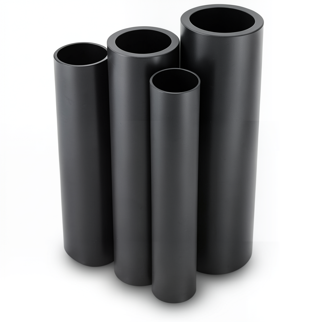 مواسير HDPE قطر خارجي 250 مم سمك 9.6 مم لون أسود