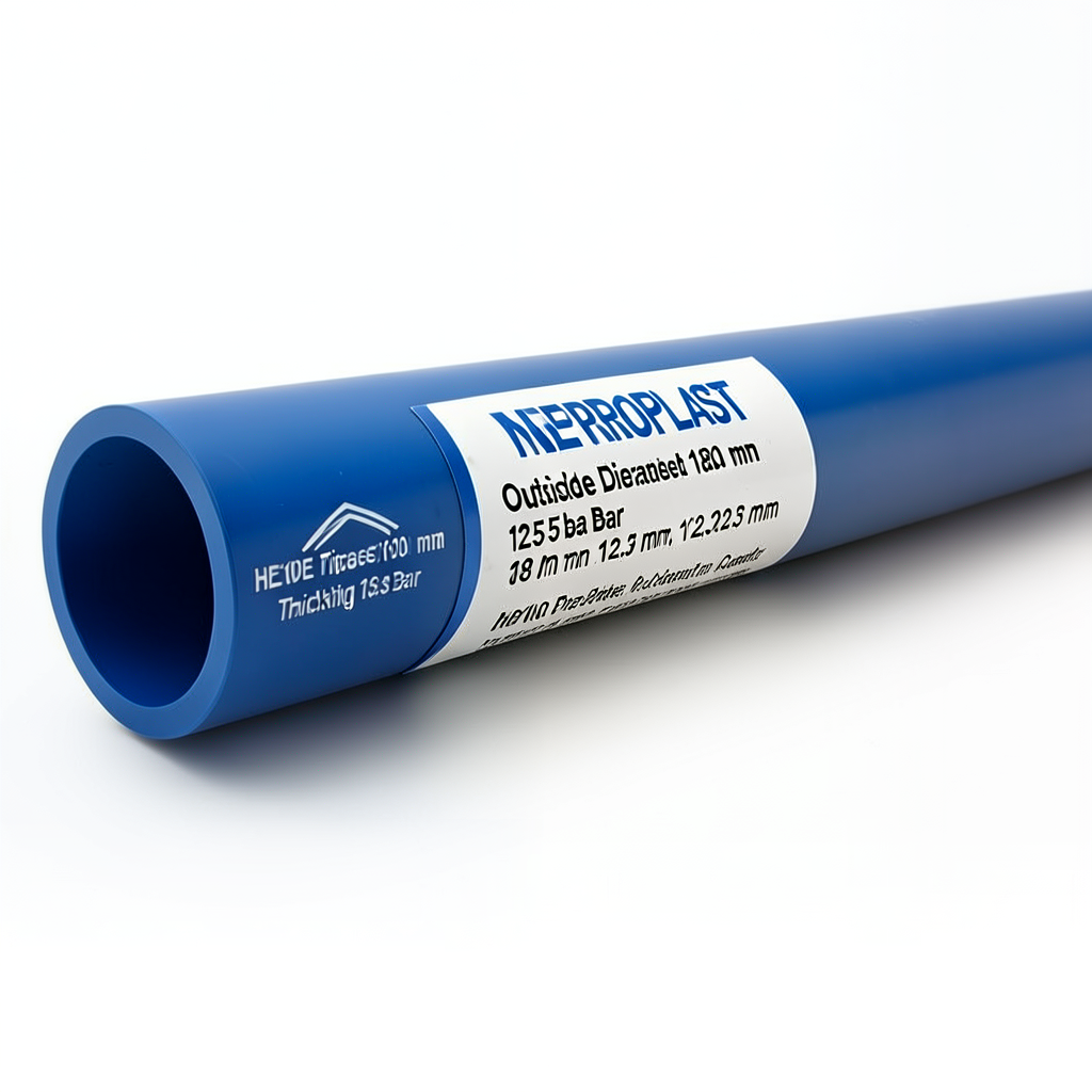 مواسير HDPE PE 100 ضغط 12.5 بار قطر خارجي 180 مم سمك 13.3 مم أزرق | نيبروبلاست
