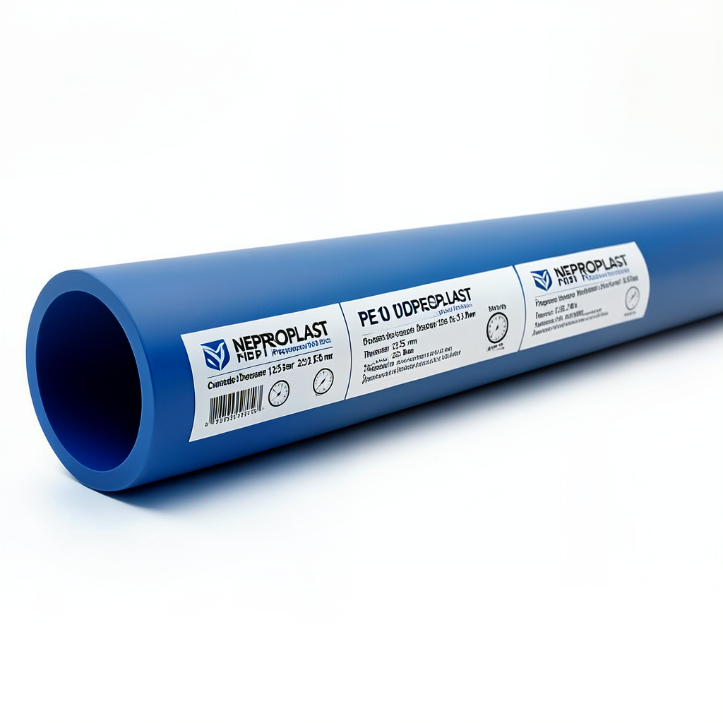 مواسير HDPE PE 100 ضغط 12.5 بار قطر خارجي 355 مم سمك 26.1 مم أزرق | نيبروبلاست
