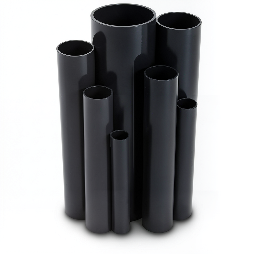 مواسير UPVC ضغط اسمي 4 بار قطر خارجي 75 مم سمك 1.8 مم لون اسود