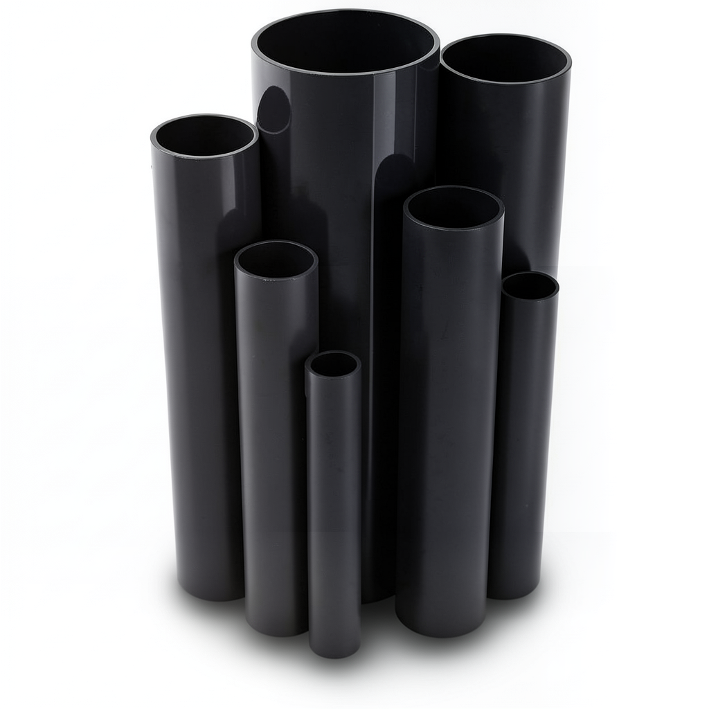 مواسير UPVC ضغط 6 بار قطر خارجي 75 مم سمك 2.2 مم لون اسود
