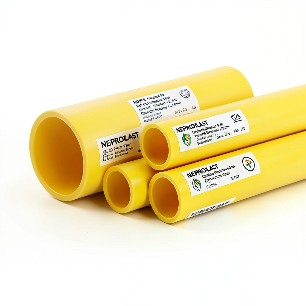 HDPE Pipes PE 100 Pressure 6 Bar Outside Diameter 400 mm Thickness 14.5 mm Yellow | NEPROPLAST