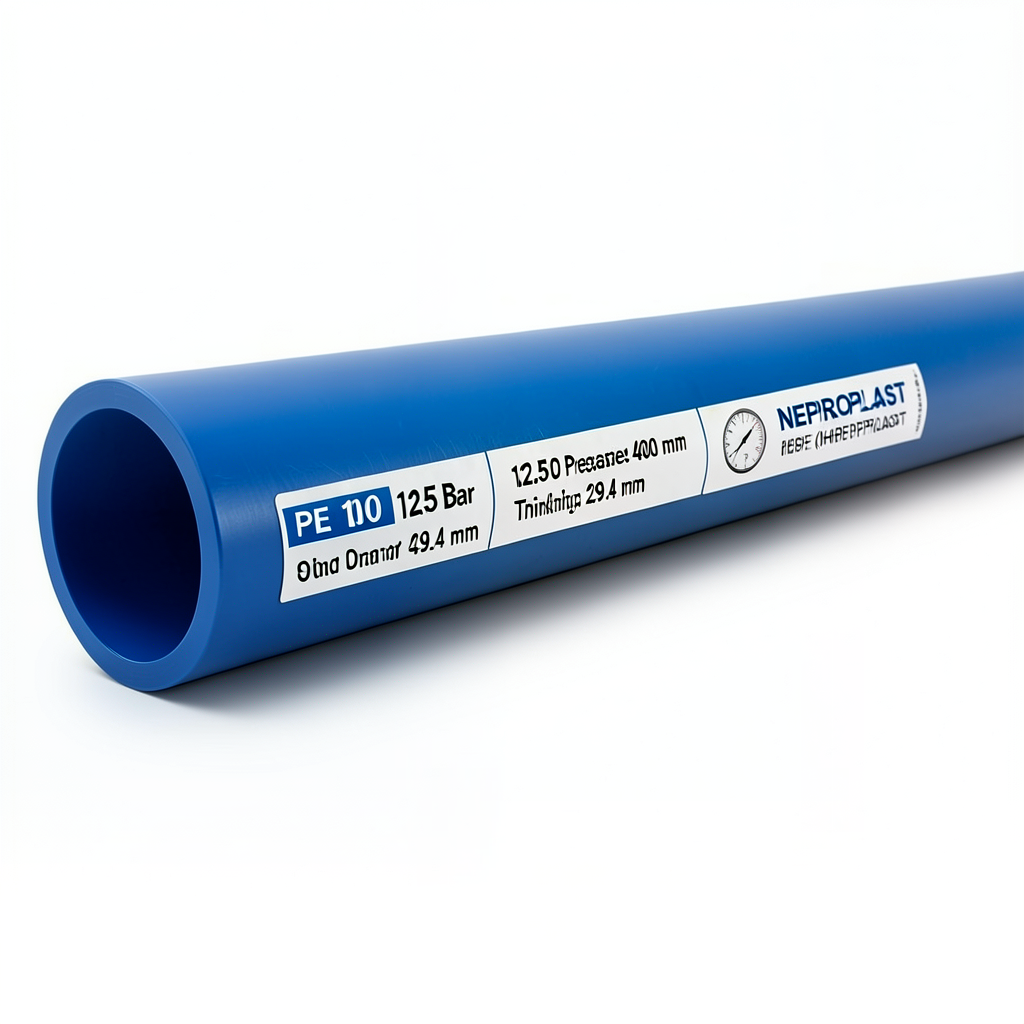 HDPE Pipes PE 100 Pressure 12.5 Bar Outside Diameter 400 mm Thickness 29.4 mm Blue | NEPROPLAST