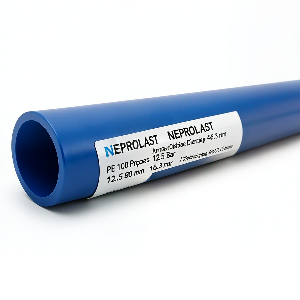 HDPE Pipes PE 100 Pressure 12.5 Bar Outside Diameter 630 mm Thickness 46.3 mm Blue | NEPROPLAST