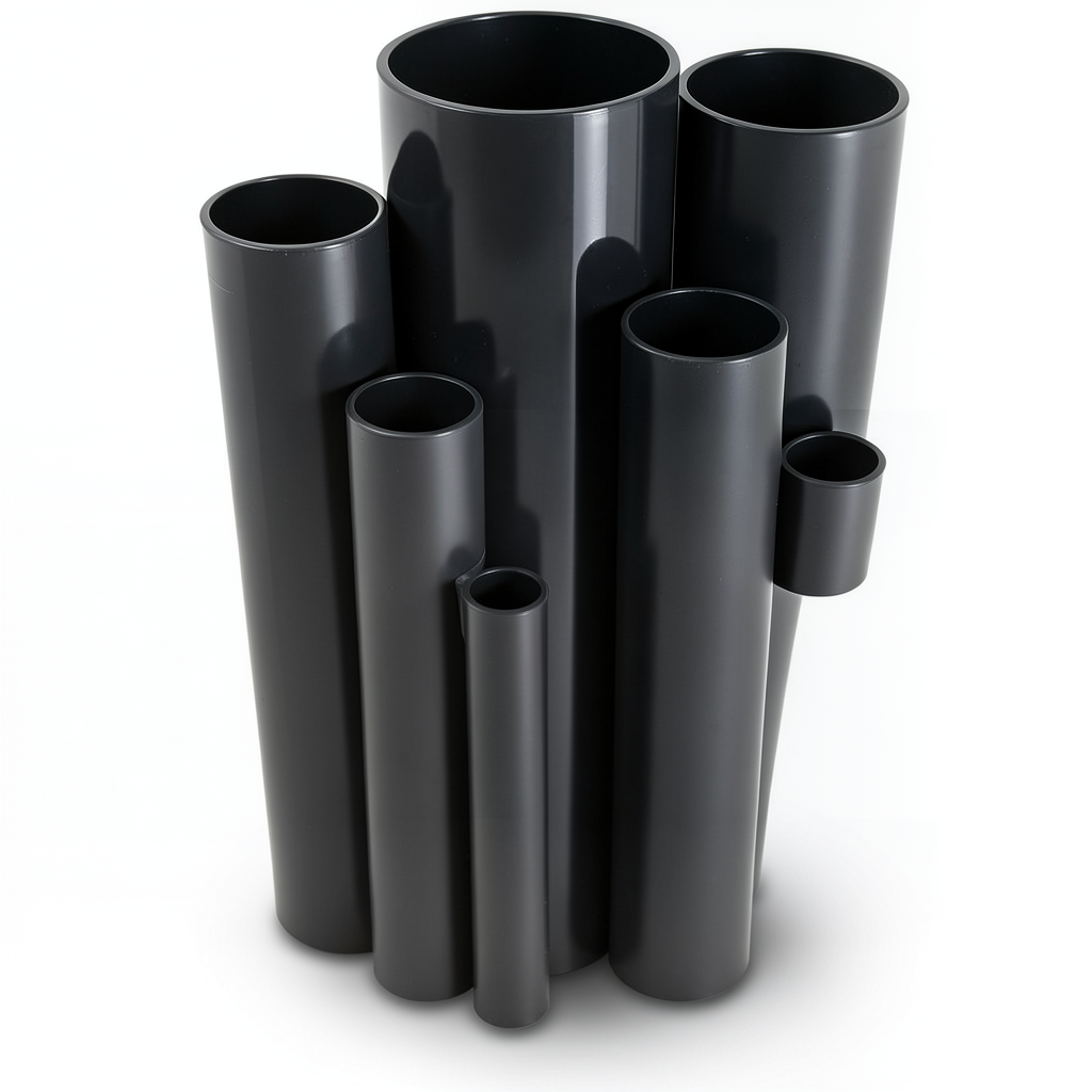 مواسير UPVC ضغط اسمي 4 بار قطر خارجي 75 مم سمك 1.8 مم لون اسود