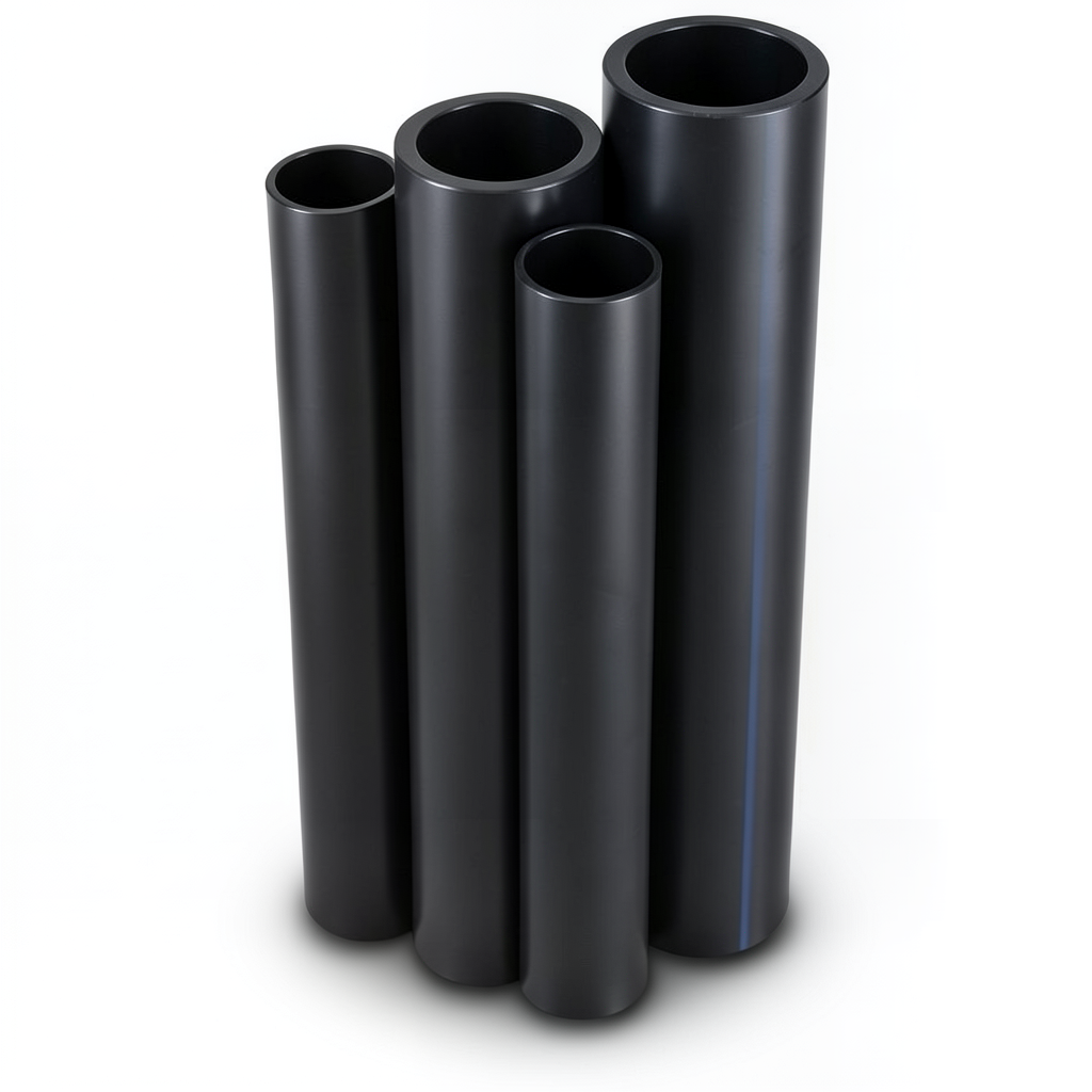 مواسير HDPE PE 80 ضغط 4 بار قطر 800 مم سمك 24.5 مم أسود