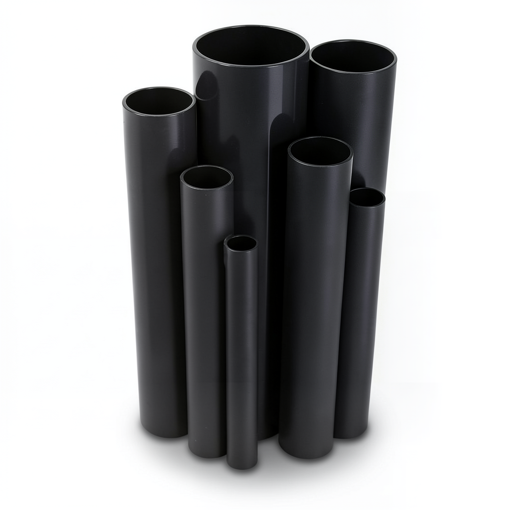 مواسير UPVC ضغط 10 بار قطر خارجي 75 مم سمك 3.6 مم لون اسود