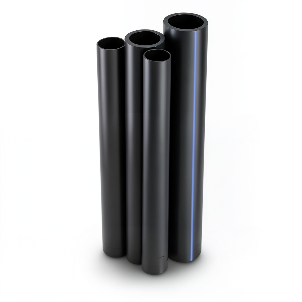 HDPE Pipes PE 80 Pressure 4 Bar 1600 mm Diameter 49 mm Thickness Black