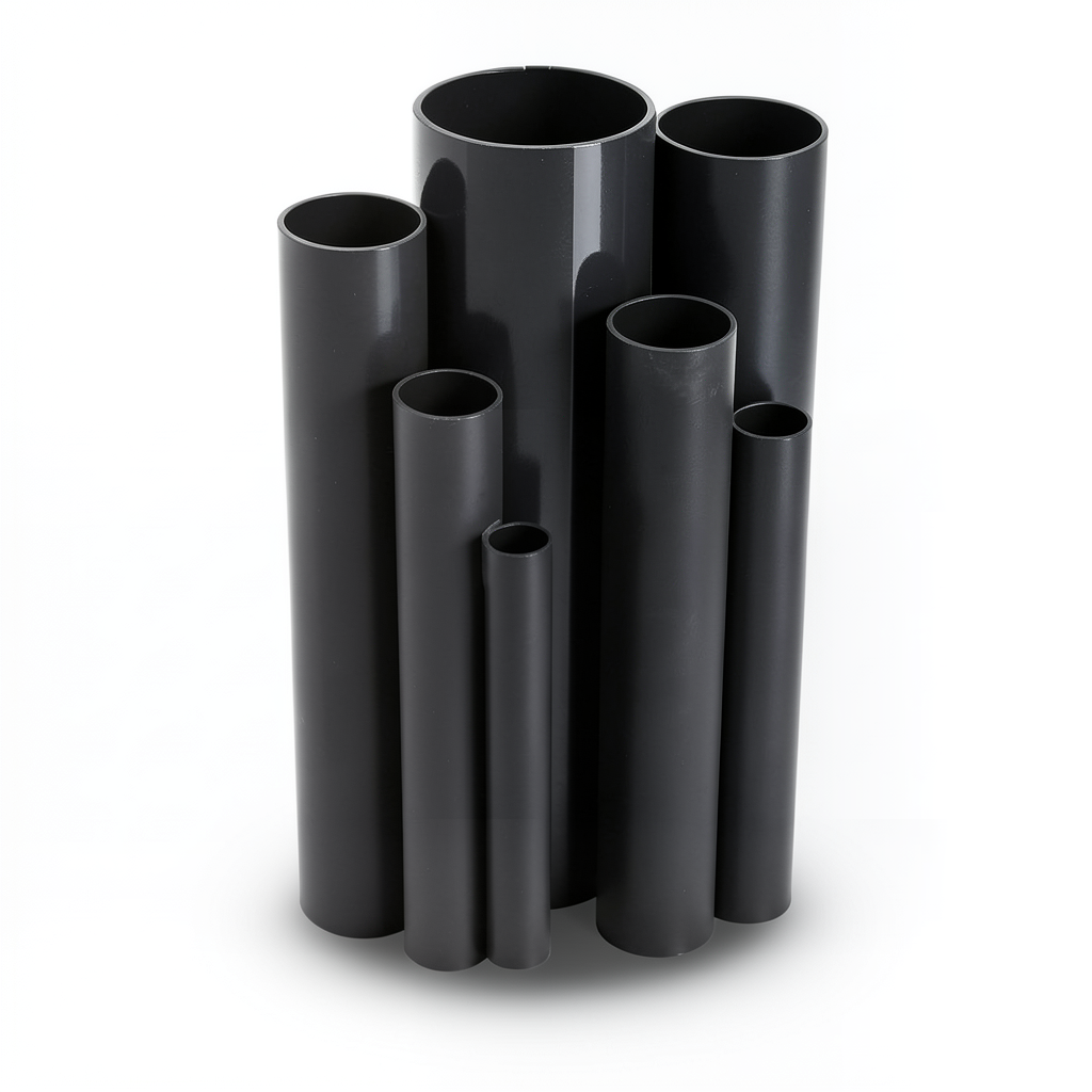 مواسير UPVC ضغط اسمي 16 بار قطر خارجي 75 مم سمك 5.6 مم لون اسود