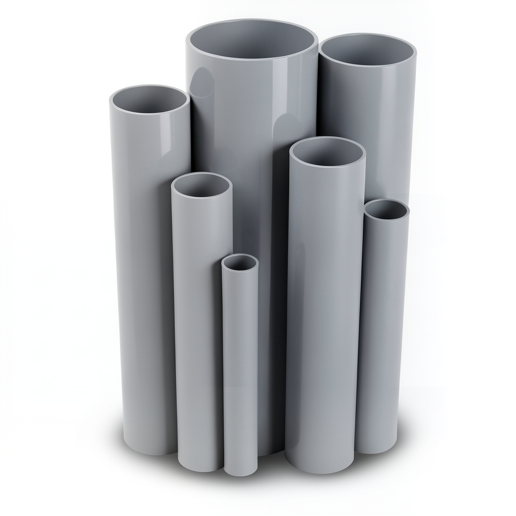 UPVC Pipes Nominal Pressure 12 Bar Outside Diameter 88.7 mm Thickness 4.6 mm Gray