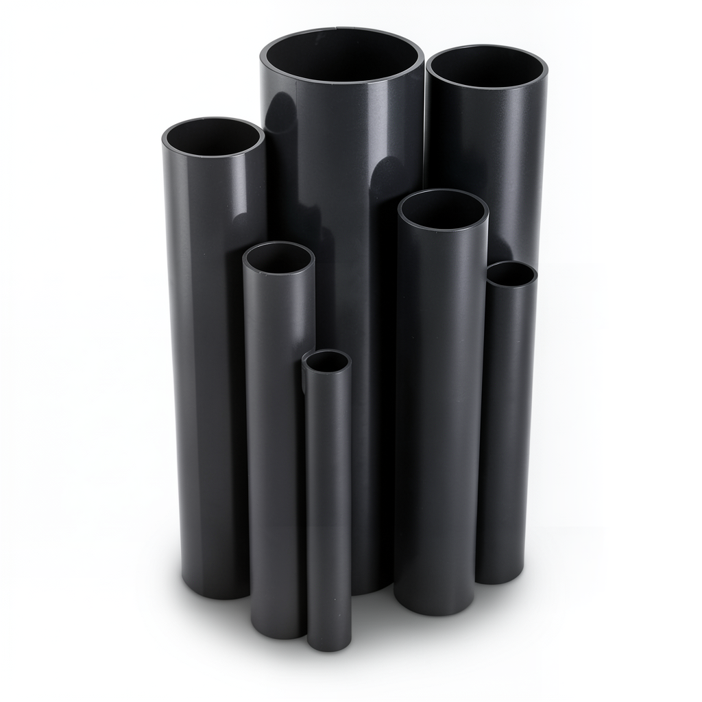 UPVC Pipes 12 Bar Pressure 88.7 mm Diameter 4.6 mm Thickness Black