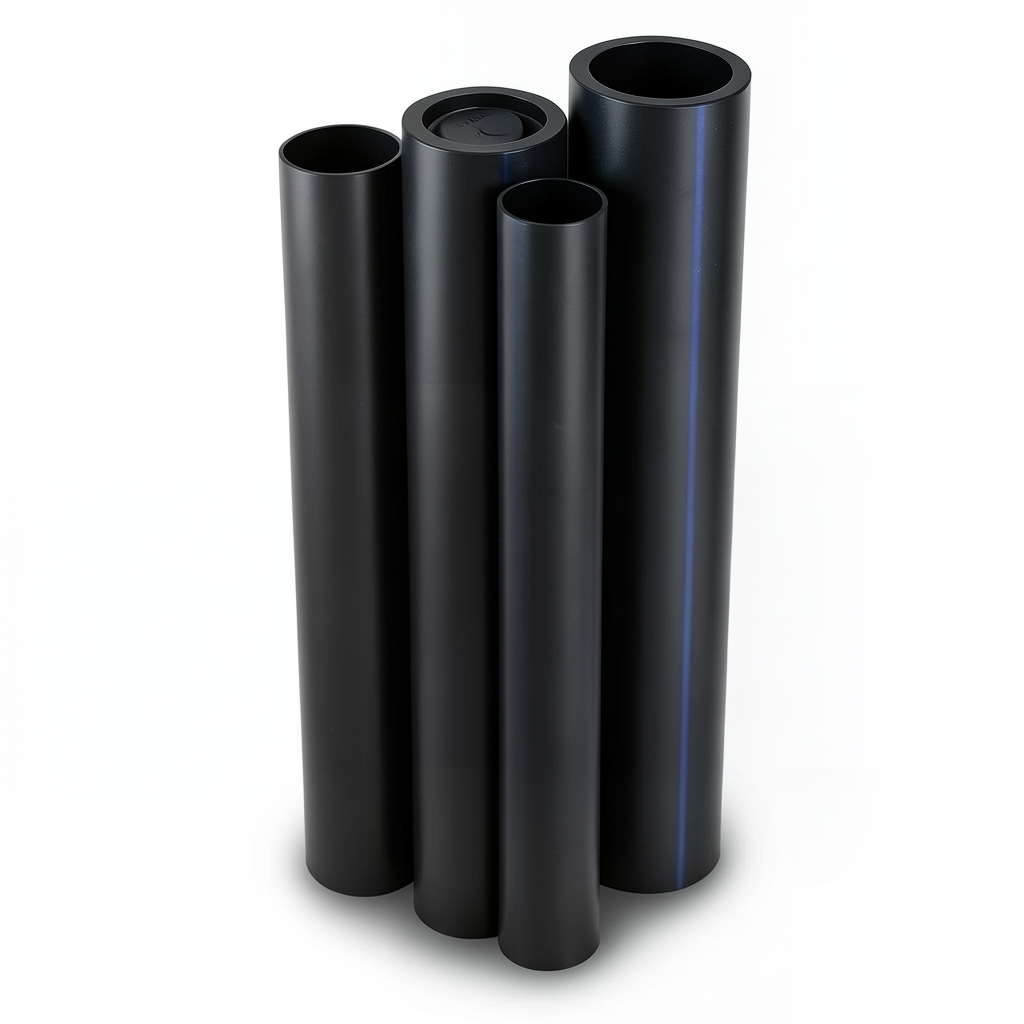 مواسير HDPE البولي ايثيلين من الراجحي PE 80 ضغط 4 بار قطر خارجي 200 مم سمك 6.2 مم لون اسود