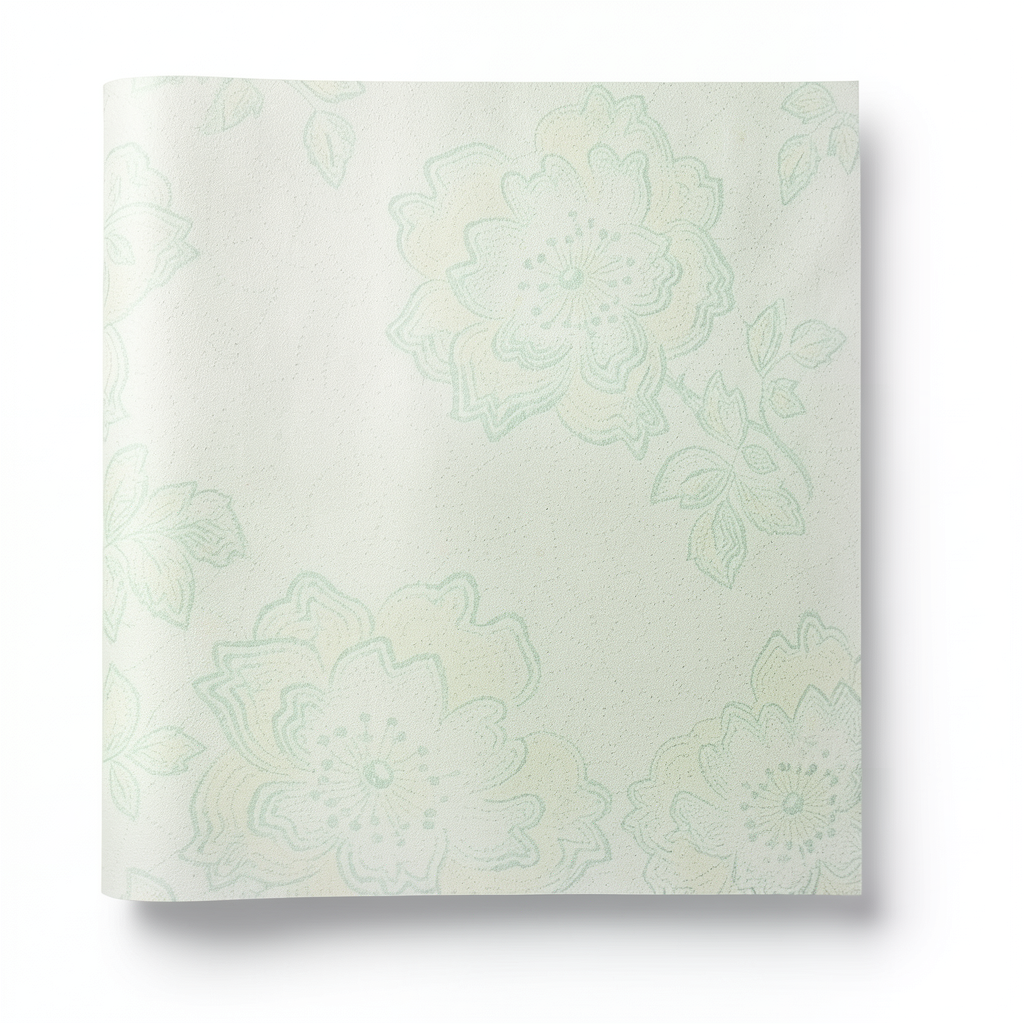 Italian Wall Decoration Floral Wallpaper 10m x 0.53m Pale Green
