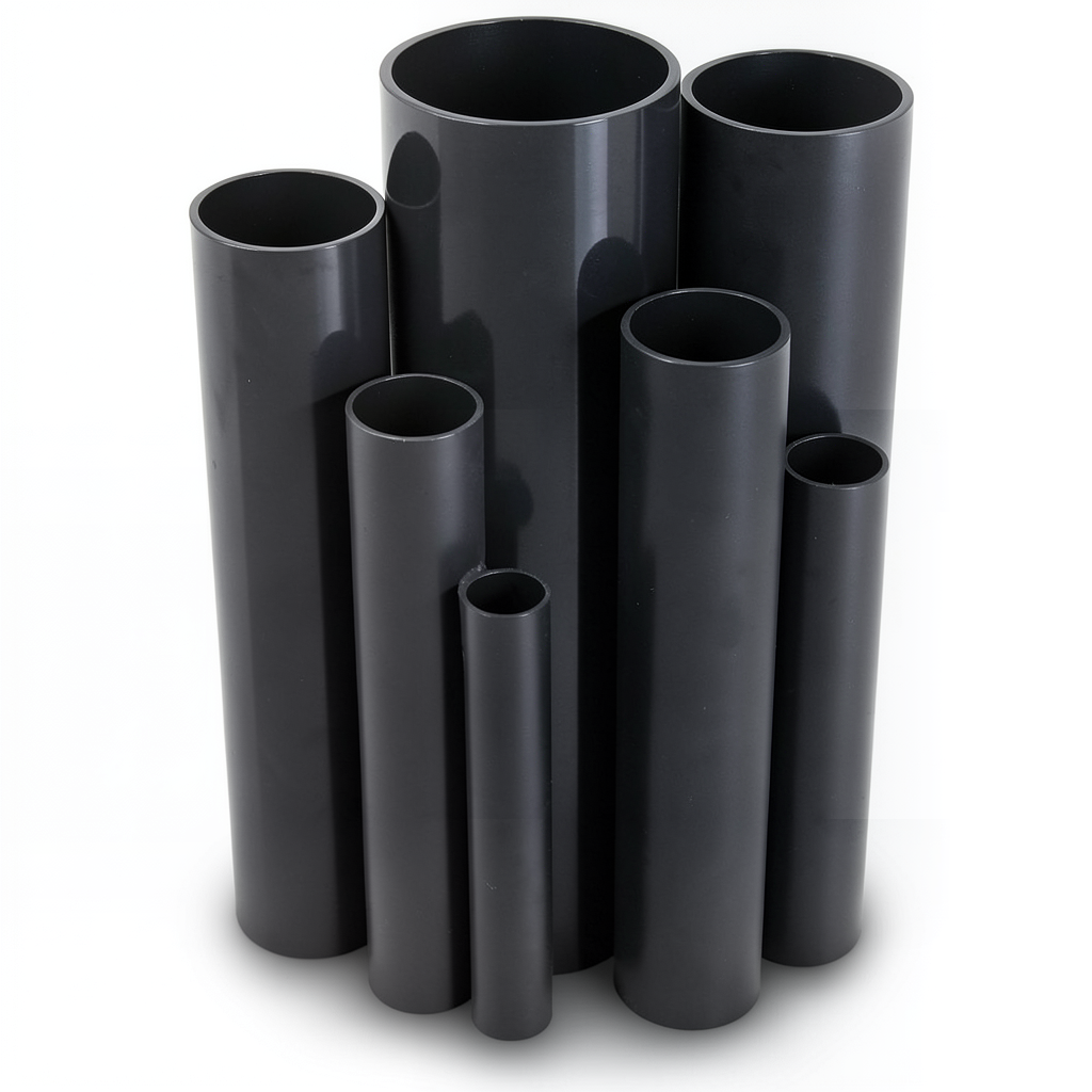 UPVC Pipes 12 Bar Pressure 89.1 mm Diameter 5.3 mm Thickness Black