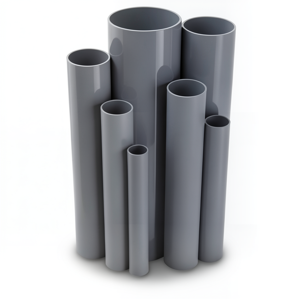 UPVC Pipes Nominal Pressure 12 Bar Outside Diameter 89.1 mm Thickness 5.3 mm Gray