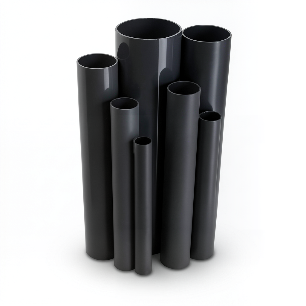 مواسير UPVC ضغط 12 بار قطر خارجي 89.1 مم سمك 5.3 مم لون اسود