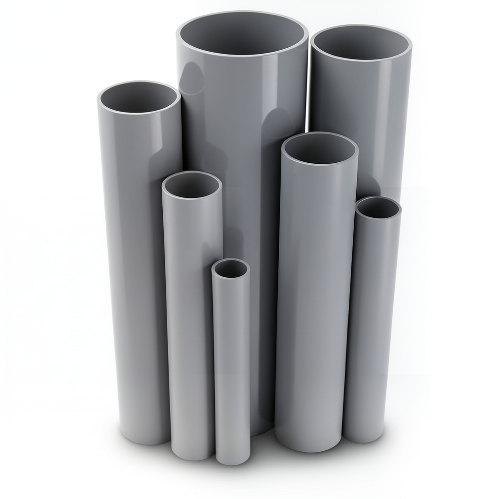 UPVC Pipes 6 meters Length ½ Inch Size 1.52 mm Thickness Gray