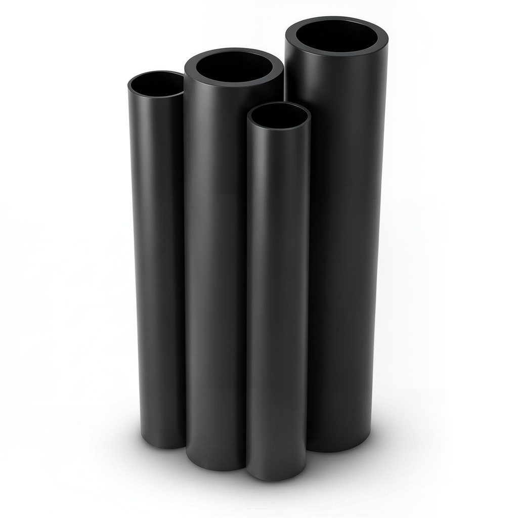 مواسير HDPE PE 80 ضغط 4 بار قطر 800 مم سمك 24.5 مم أسود
